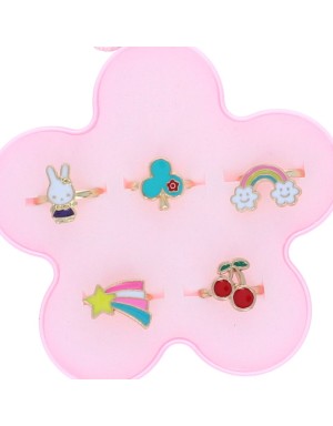 Boîte fleur 5 bagues