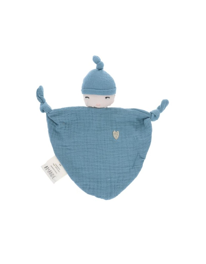 Doudou plat lutin bleu