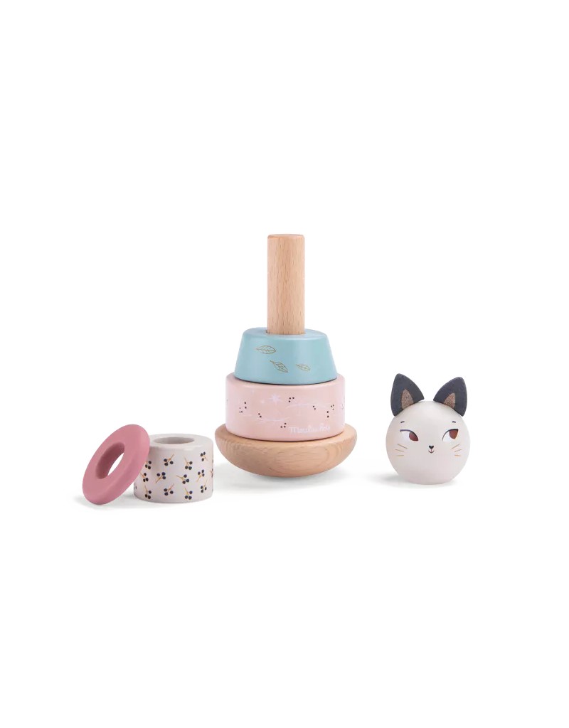Chat empilable en bois