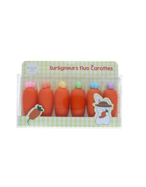 Lot de 6 surligneurs carottes