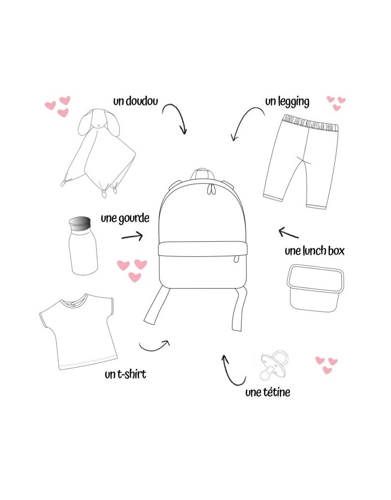 Sac à dos enfant multicoeurs