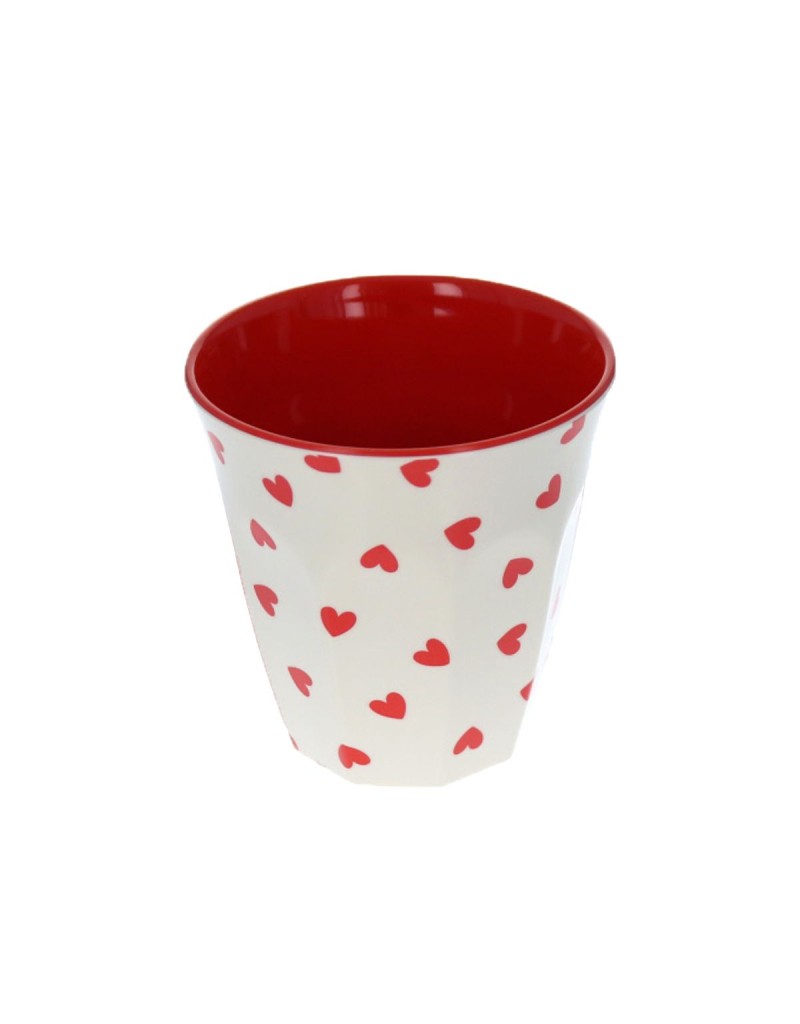 Verre coeur rouge S