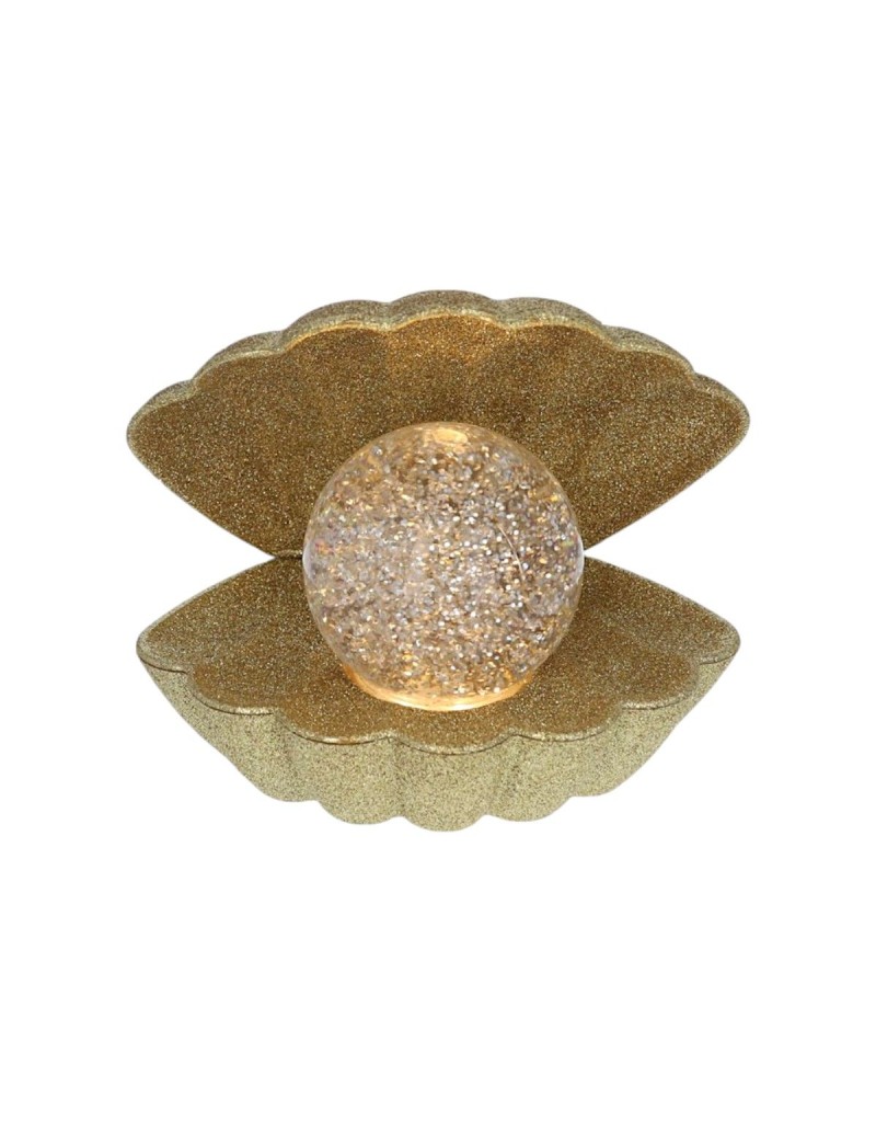 Lampe coquillage glitter doré