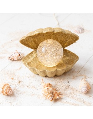 Lampe coquillage glitter doré
