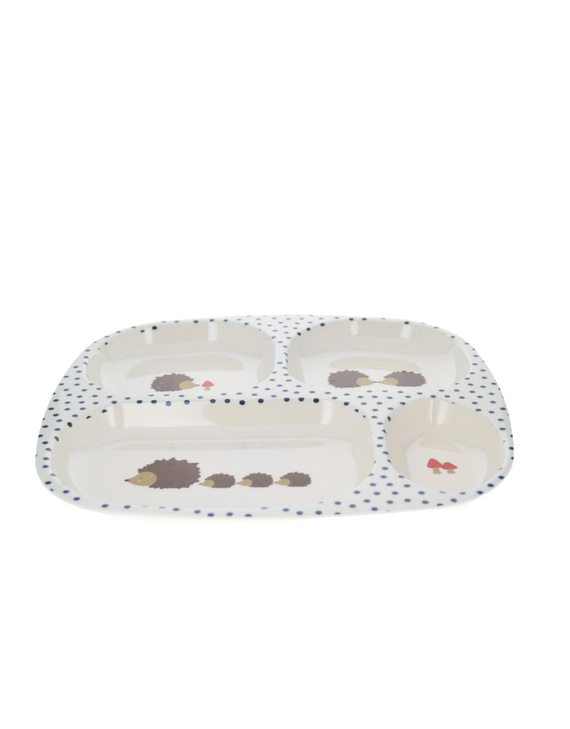 Assiette à compartiment hérisson