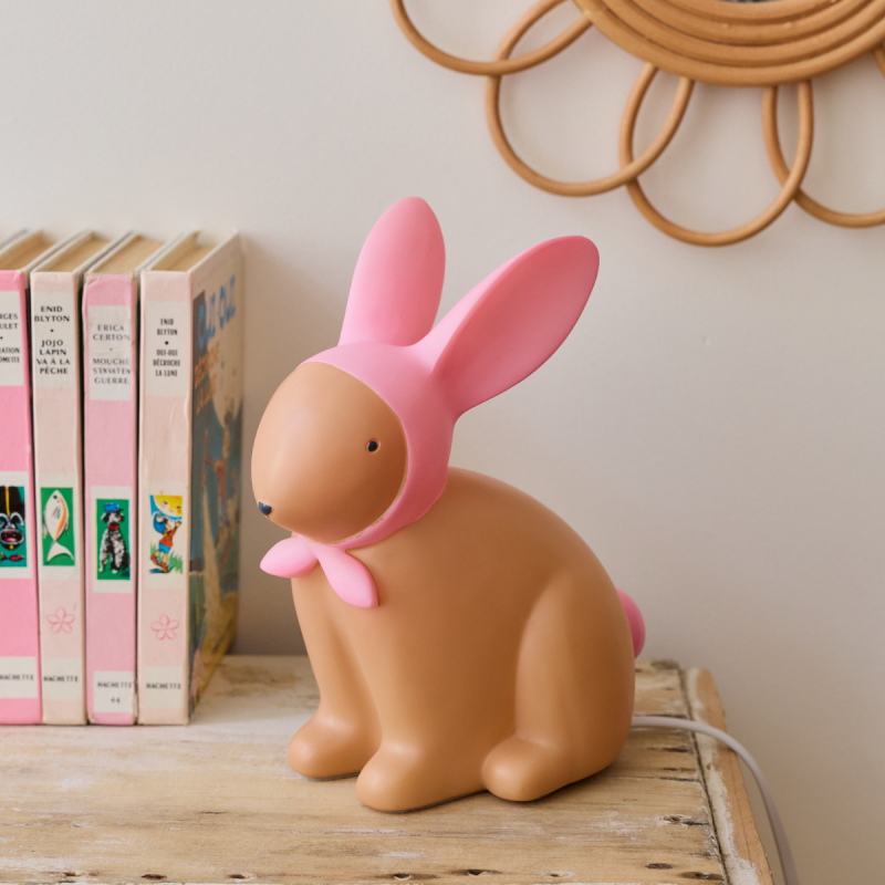 Lampe lapin rose