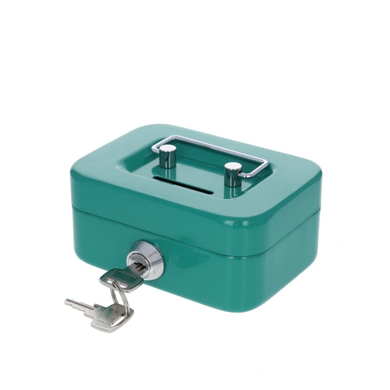 Tirelire caisse métal verte