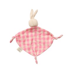 Doudou plat lapin rose
