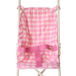 Poussette poupée vichy rose