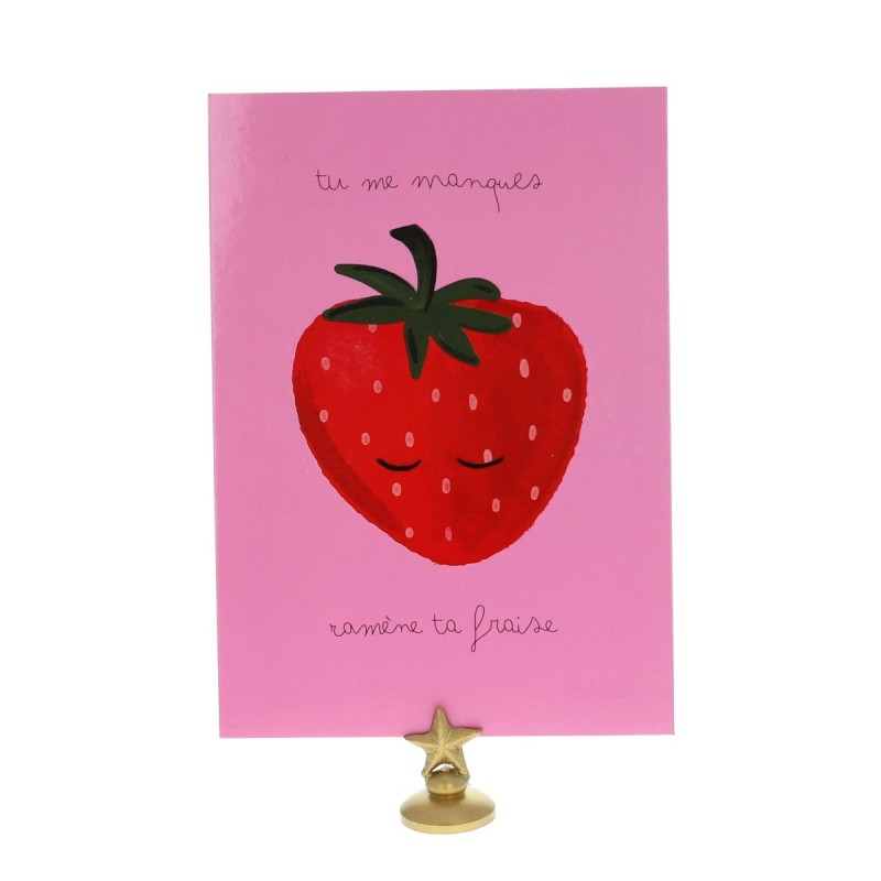Carte tu me manques fraise Carte tu me manques fraise