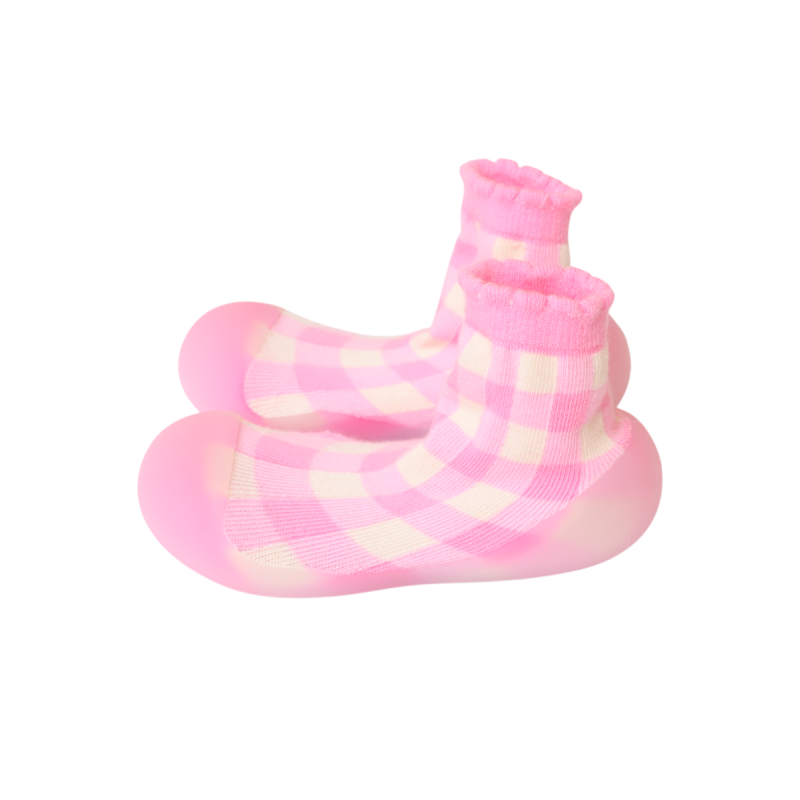 Chaussinettes vichy rose 22-23