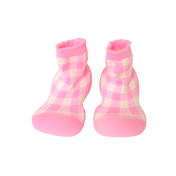 Chaussinettes vichy rose 24-25