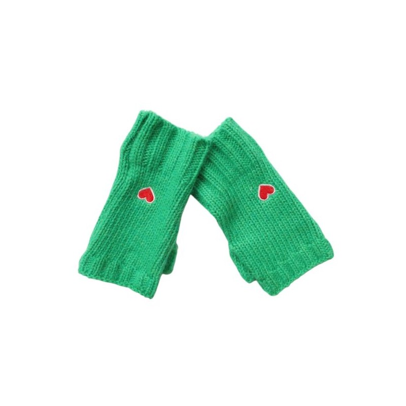 Mitaines vertes tricot Aland