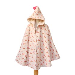 Cape de bain lapin rose