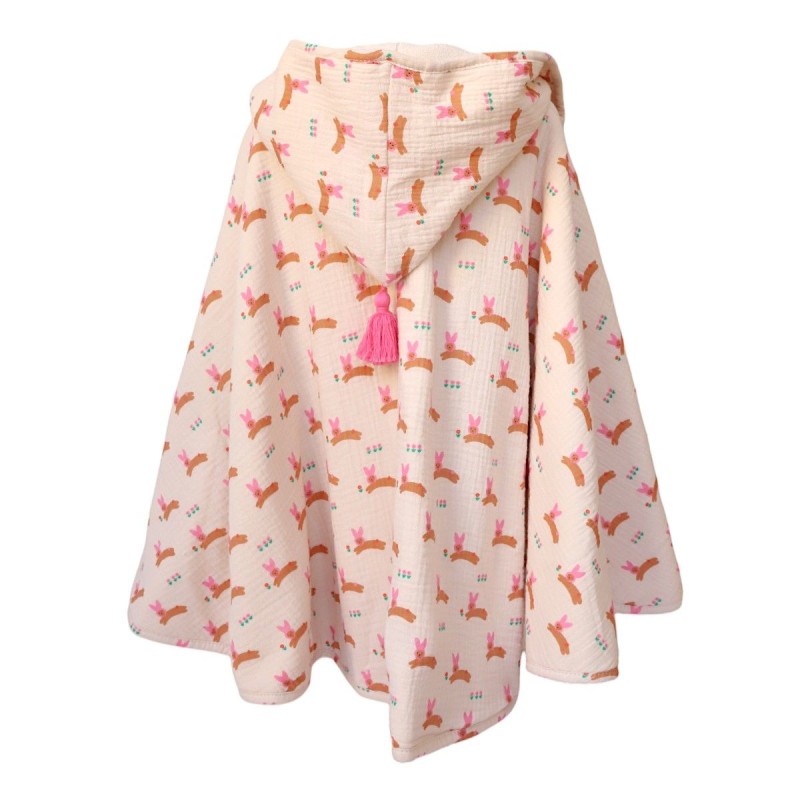 Cape de bain lapin rose