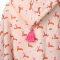 Cape de bain lapin rose