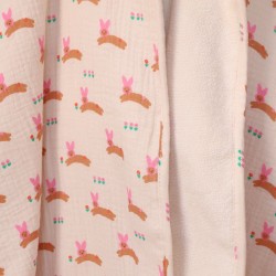 Cape de bain lapin rose