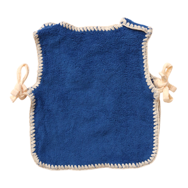 Bavoir tablier bleu loup