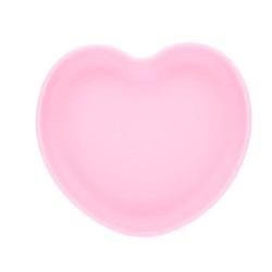 Assiette cœur silicone rose