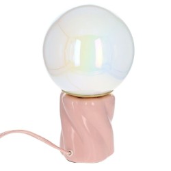 Lampe rose globe blanc nacré