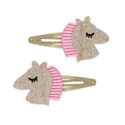 Lot de 2 barrettes licorne à paillettes