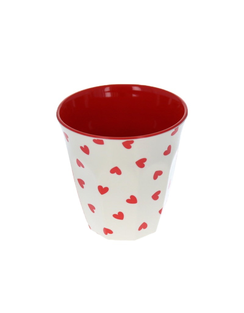 Verre cœur rouge