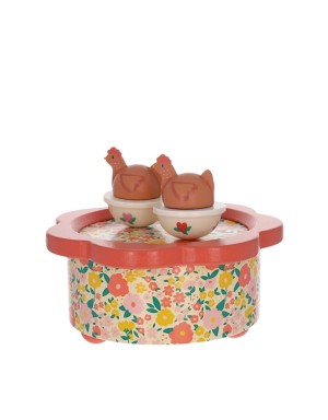 Boîte à musique fleurie - La petite poule rousse