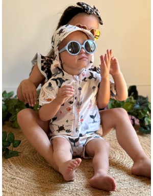 Lunettes de soleil rondes bleu enfant