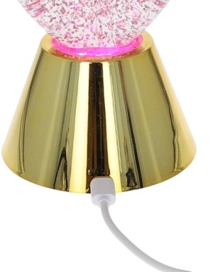 Lampe cœur rose à paillettes