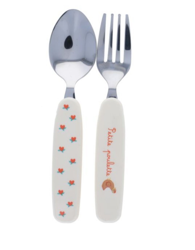 Set couverts poule rousse