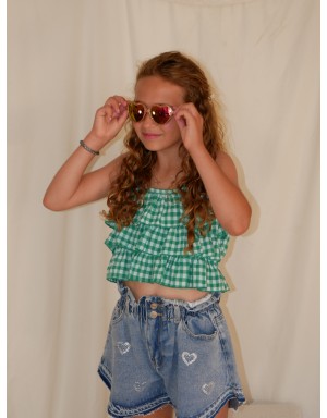 Lunettes de soleil enfant coeur à paillettes XS